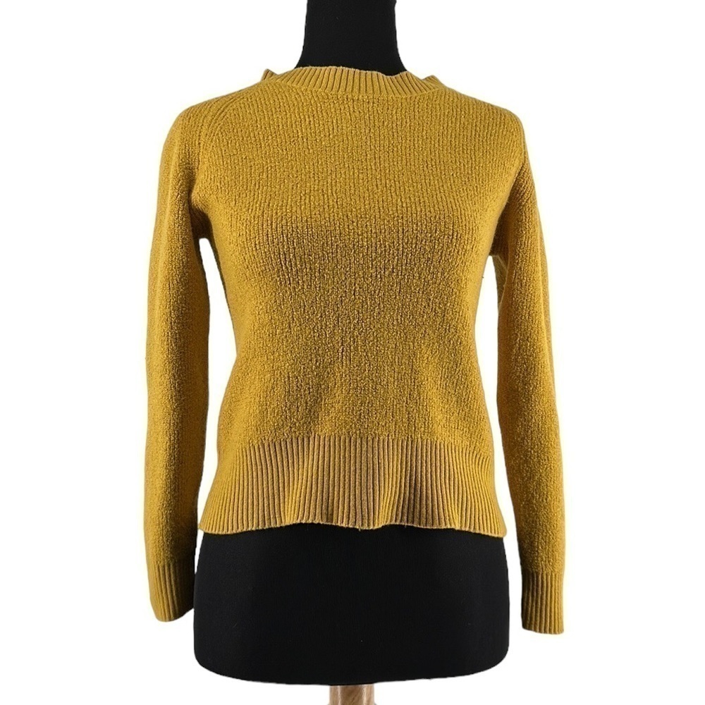 Pomandere sweater wool linen blend yellow minimalist fitted sweater sz 6